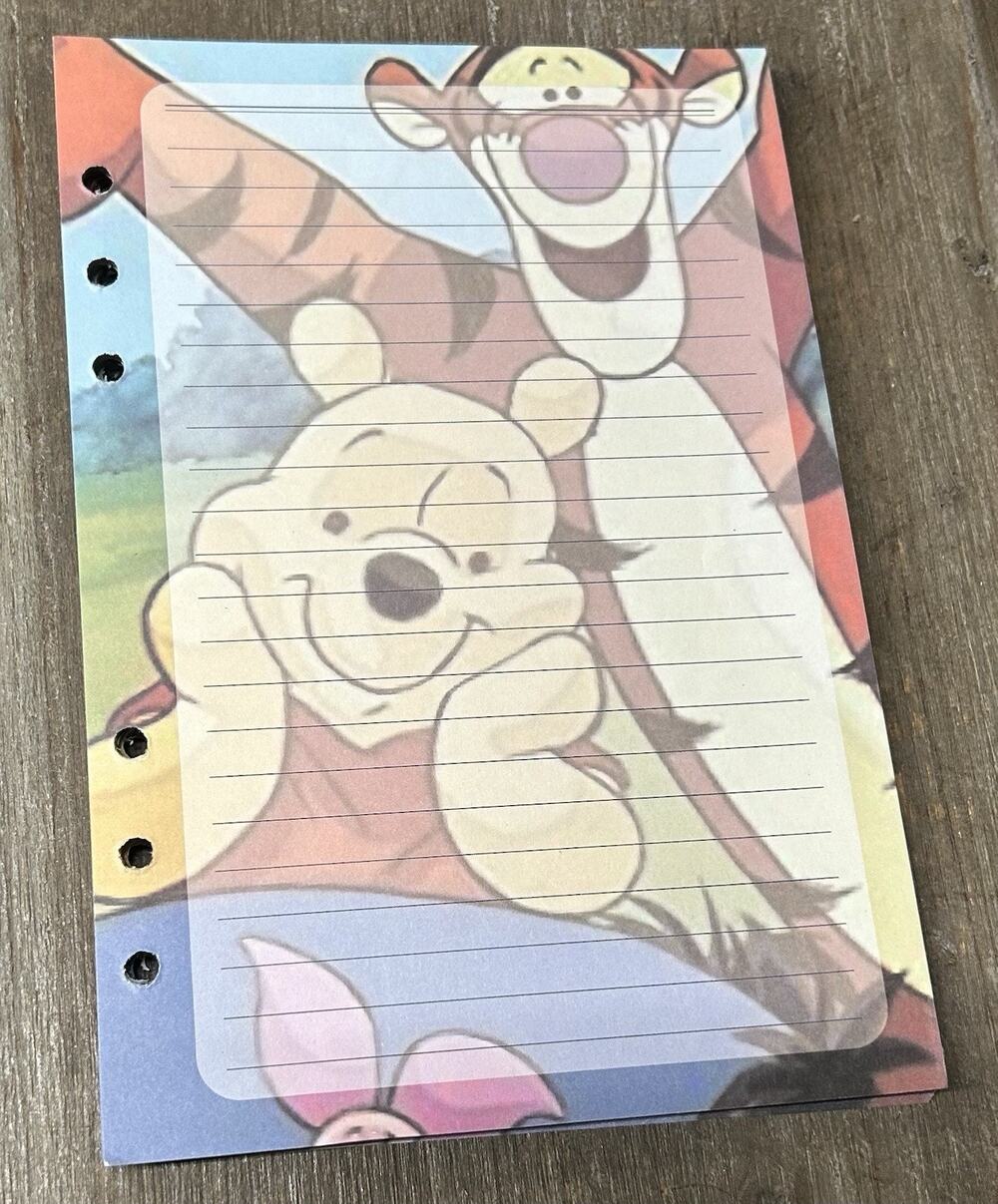 Winnie The Pooh Size A5 Refill Stationery Paper (50 Sheets)
